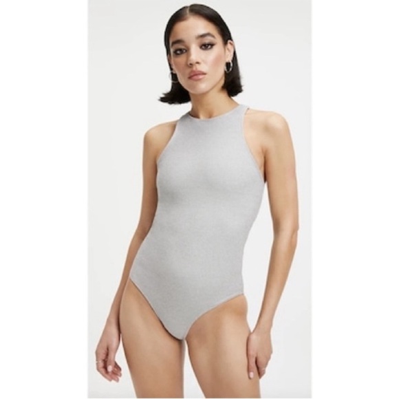 NWT Good American Silver Sparkle One Piece Swimsuit - Size Large - Picture 1 of 7